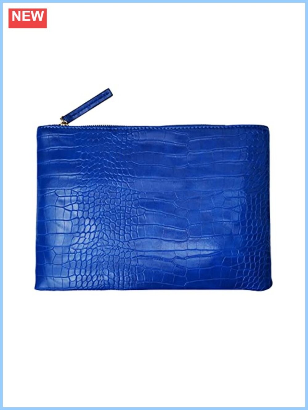 Crocodile Grain PU Leather Envelope Clutch Oversize Women Zipper